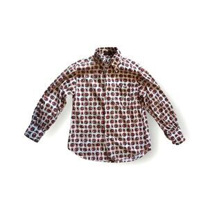 Peace Sign Shirt Hippie Button Down 1960's 1970's Mens Size L Royal Tailors